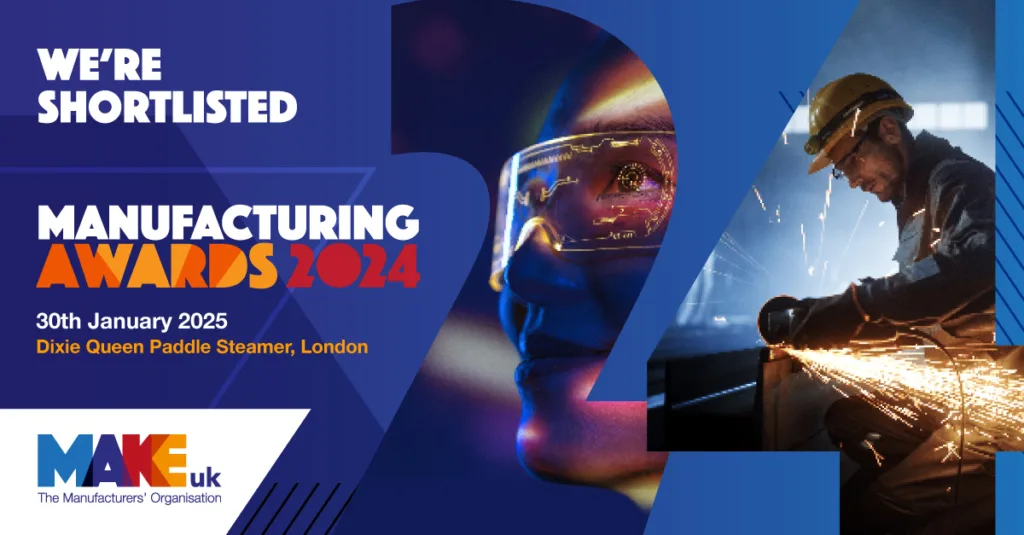 We're Shortlisted - Manufacturing Awards 2024