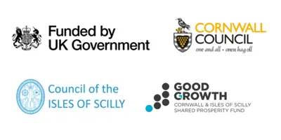 UK Governement, Cornwall Council, Council of Isles of Scilly and Good Growth logos